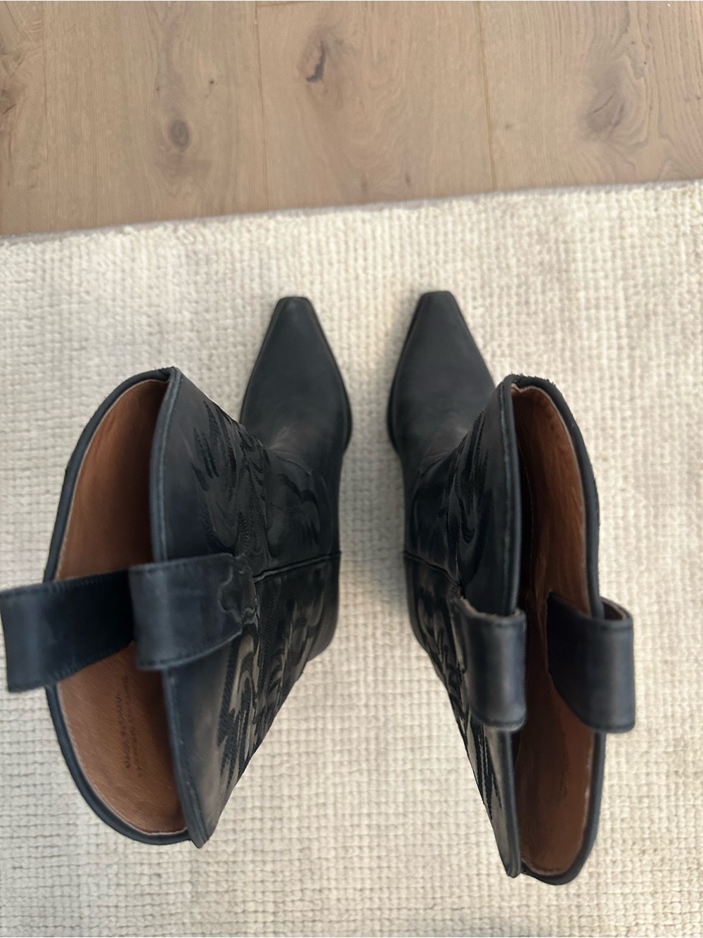 Jeffrey Campbell Black Embroidered Western Heeled Boots - Picture 4 of 8